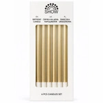 Set of 6 birthday candles Champagne elegant cake decoration