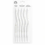 Birthday candles white wavy with gold flecks - 6 pcs.