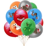 Rubber balloons with Game, Minecraft, Pixels print (10 pcs.)