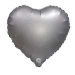 Matte Silver Foil Heart 18" (45cm.)