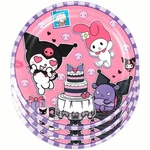 Kuromi & My Melody Paper Plates - 10 pcs., pink