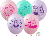 Unicorns printed rubber balloons (10 pcs.)