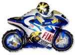 Blue Motorcycle Foil Balloon, Grabo