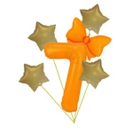 Balloon Set "Neon" 7 - Orange with Stars