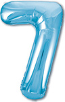 Foil Balloon Number "7" Blue (100cm.)