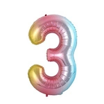 Foil Balloon Number "3" Rainbow (100cm.)