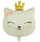 Foil balloon in the shape of a cat's head with a crown