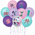 Rubber balloons with Mermaid print (9 pcs.)