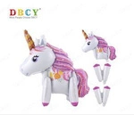 Foil Unicorn Standing White Balloon