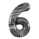 Foil Balloon Number "6" Marbled (100cm.)