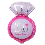 Foil Balloon Ring "I Do" Pink 