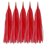 Tail for Balloons Red, Tassel (5pcs)