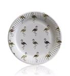 Paper Plates White Gold Flamingo (10 pcs.)