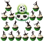 Football toppers for the cake - sports birthday decoration