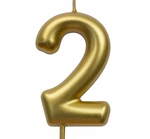 Birthday candle number "2" - champagne color