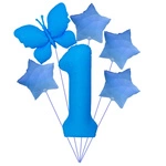 Set of balloons "Blue One with Butterfly" - ideal for 1. birthday