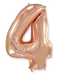 Foil Balloon Number "4" Flexmetal, Pink Gold (100cm.)