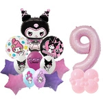 Set of 9 Kuromi Foil and Rubber Printed Balloons