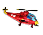 Helicopter Red Foil Balloon, Grabo