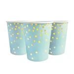 Paper Cups Blue Gold Dots (10 pcs.)
