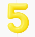 Candle Number "5" - Yellow