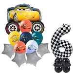 Balloon Set 6 Cars Foil and Rubber Balloons with Printing