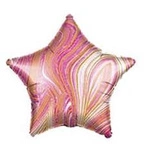 Foil Star Marble Pink 18" (45cm).)