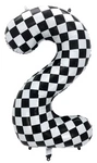Foil Balloon Number "2" Chessboard Race (100cm.)