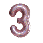 Foil Balloon Number "3 "RoseGold Brocade(100cm.)