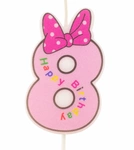 Children's candle number "8" pink