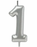 Candle Numeral "1" - Silver