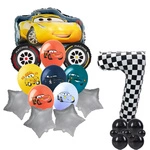 Set of 7 Cars Foil and Rubber Printed Balloons