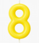 Candle Number "8" - Yellow