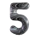 Foil Balloon Number "5" Marbled (100cm.)