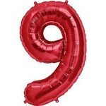 Balo Foil Number "9" Red (100cm.)