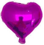 Raspberry Heart Foil Balloon 25 cm. (10 pcs)