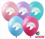 Unicorns printed rubber balloons (10 pcs.)