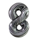 Foil Balloon Number "8" Marbled (100cm.)