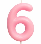Candle Number "6" - Pink