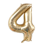Foil Balloon Number "4" Champagne (100cm.)