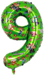 Foil Balloon Number "7" Spider Red/Blue (100cm.)