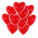 Set of 10 Red 14 Inch Balloons in the Shape of a Heart 