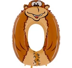Balloon Number "0" Monkey (100cm) 