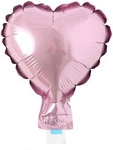 Foil Heart Pink 12.5cm. (10 pcs.)