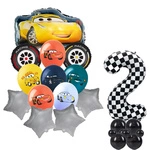Balloon Set 2 Cars Foil and Rubber Balloons with Printing