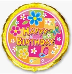 Happy Birthday 18" (45cm) foil balloon, FLEXMETAL™