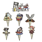 Pirate cake toppers - birthday set! (6+1)