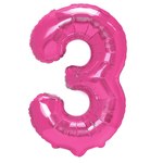 Foil Balloon Number "3" Pink (100cm.)