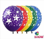 Star printed rubber balloons (10 pcs.)