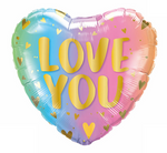 Foil Balloon Heart Love You 18" (45cm.)
